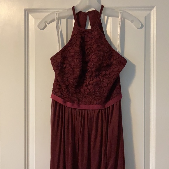 High Neck Dress in Wine - Picture 3 of 5